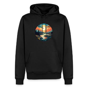Grand fleuve - Sweat à capuche Premium bio Homme - noir - Devant - Nico (187cm)
