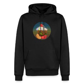 Kuchen - Männer Premium Bio Hoodie - Schwarz - Vorne - Nico (187cm)