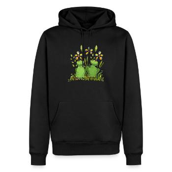 Grenouilles - Sweat à capuche Premium bio Homme - noir - Devant - Nico (187cm)