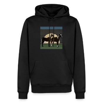 Chevaux - Sweat à capuche Premium bio Homme - noir - Devant - Nico (187cm)