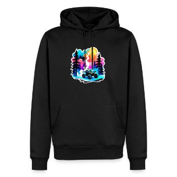 quad et tout terrain - Sweat à capuche Premium bio Homme - noir - Devant - Nico (187cm)
