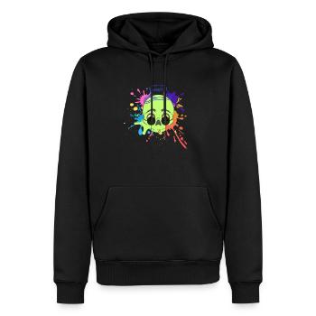 Splash-Schädel - Männer Premium Bio Hoodie - Schwarz - Vorne - Nico (187cm)