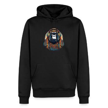 Gorille - Sweat à capuche Premium bio Homme - noir - Devant - Nico (187cm)