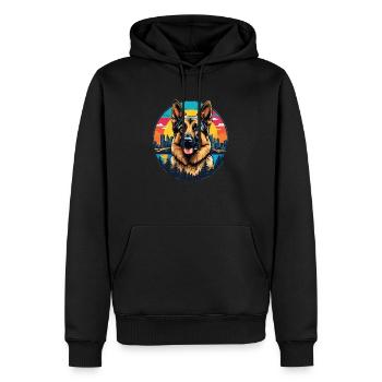 Berger allemand - Sweat à capuche Premium bio Homme - noir - Devant - Nico (187cm)