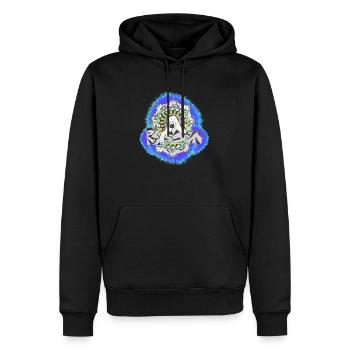 Graffiti - Street Art Mandala - Sweat à capuche Premium bio Homme - noir - Devant - Nico (187cm)
