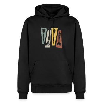 Vintage Retro Arrow Arrow - Männer Premium Bio Hoodie - Schwarz - Vorne - Nico (187cm)