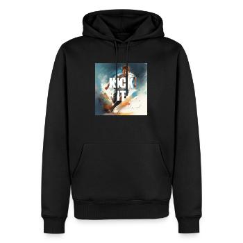 Kick It - Cool Soccer Player Design for Boys - Men’s Premium Organic Hoodie - black - Front - Nico (187cm)