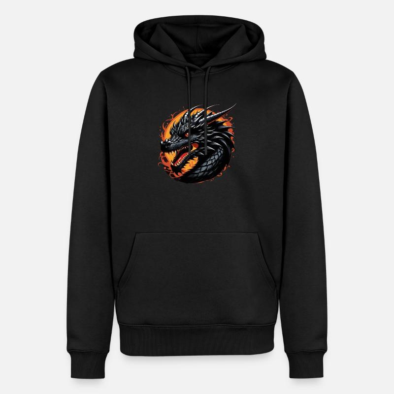 Schwarzer Drache - Männer Premium Bio Hoodie - Schwarz