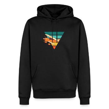 Vintage Flugzeug - Geschenkidee - Männer Premium Bio Hoodie - Schwarz - Vorne - Nico (187cm)