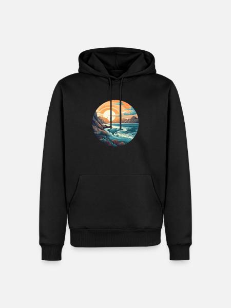 Rock beach - Men’s Premium Organic Hoodie - black
