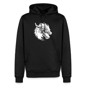 Fantasy Dragon Anime Dragon Head Reptile mythique - Sweat à capuche Premium bio Homme - noir - Devant - Nico (187cm)