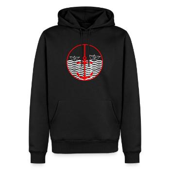 Anchor Wave Mer du Nord Côte de la Baltique T-shirt - Sweat à capuche Premium bio Homme - noir - Devant - Nico (187cm)