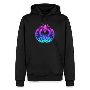Fantasy Dragon Anime Dragon Head Reptile mythique - Sweat à capuche Premium bio Homme - noir - Devant - Nico (187cm)