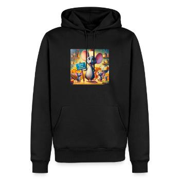 Famille de souris - Sweat à capuche Premium bio Homme - noir - Devant - Nico (187cm)