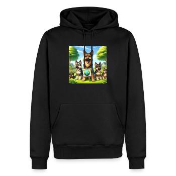 Schäferhund Familie - Männer Premium Bio Hoodie - Schwarz - Vorne - Nico (187cm)