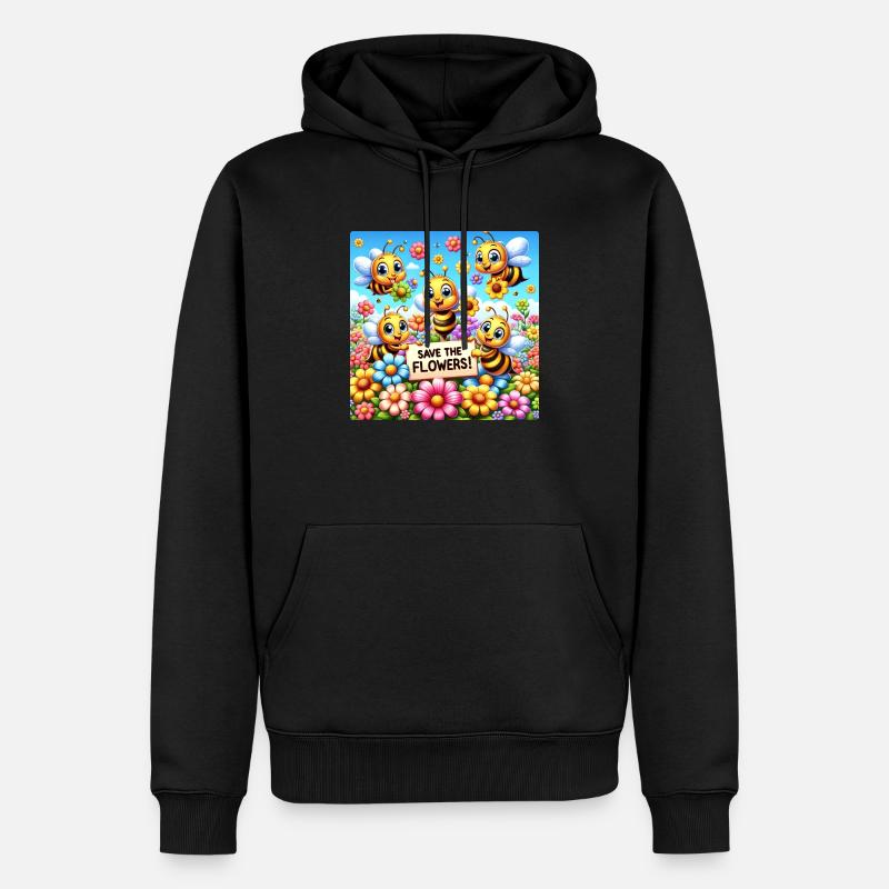 Sauvez les fleurs - Sweat à capuche Premium bio Homme - noir