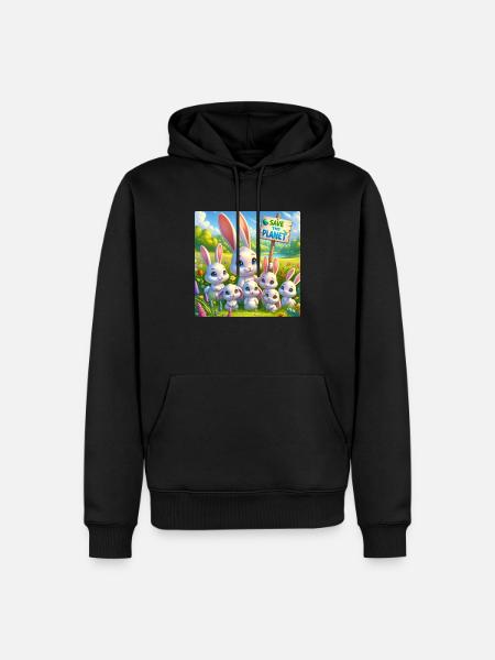 Rabbit Family - Men’s Premium Organic Hoodie - black