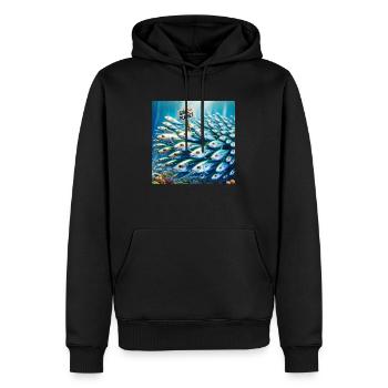 Famille Herning - Sweat à capuche Premium bio Homme - noir - Devant - Nico (187cm)