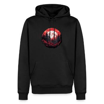 Nuit rouge - Sweat à capuche Premium bio Homme - noir - Devant - Nico (187cm)