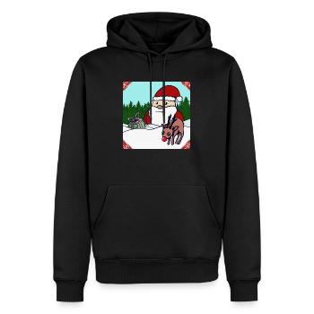 Frohe Weihnacht - Männer Premium Bio Hoodie - Schwarz - Vorne - Nico (187cm)