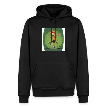 Funny Cute Soccer Design for Kids - Men’s Premium Organic Hoodie - black - Front - Nico (187cm)