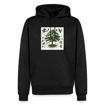 Botanik Eiche - Männer Premium Bio Hoodie - Schwarz - Vorne - Nico (187cm)