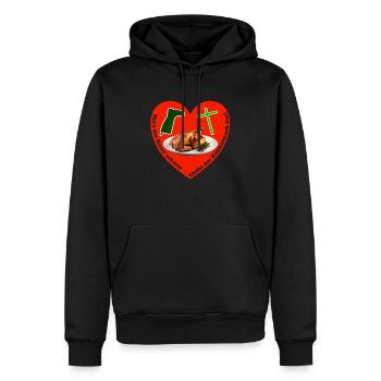 Hats der Bauer schwer, bleibt der Kühlschrank leer - Männer Premium Bio Hoodie - Schwarz - Vorne - Nico (187cm)