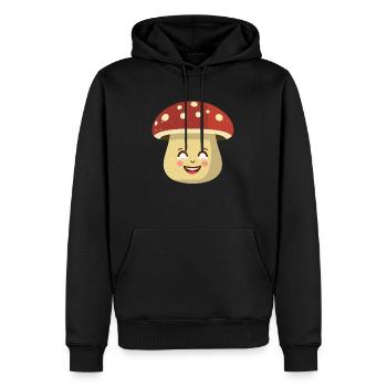 Lächelnder Pilz Fliegenpilz - Männer Premium Bio Hoodie - Schwarz - Vorne - Nico (187cm)