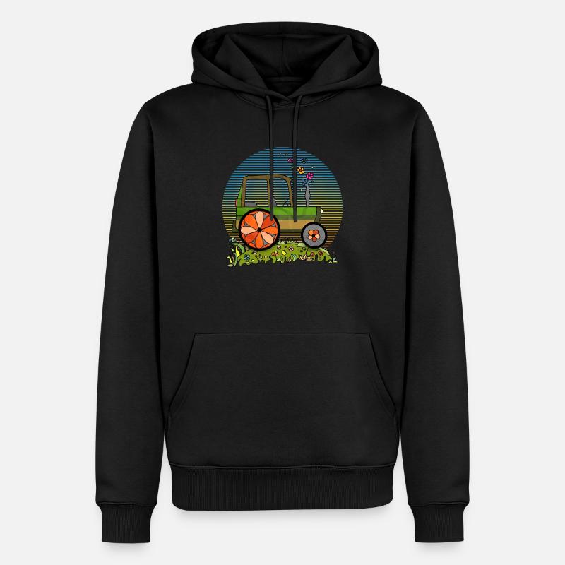 Traktor - Männer Premium Bio Hoodie - Schwarz