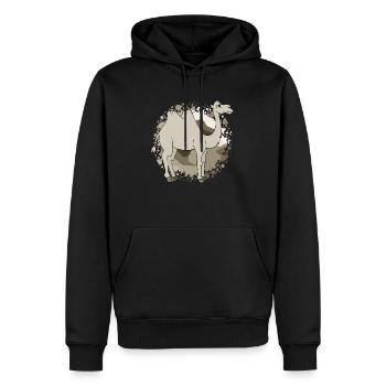Chameau - Sweat à capuche Premium bio Homme - noir - Devant - Nico (187cm)