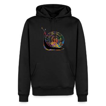 Schnecke - Männer Premium Bio Hoodie - Schwarz - Vorne - Nico (187cm)