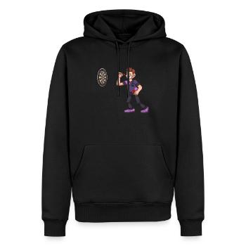 Joueur de fléchettes - Sweat à capuche Premium bio Homme - noir - Devant - Nico (187cm)