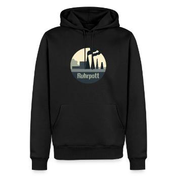 Ruhrpott, Industrielandschaft - Männer Premium Bio Hoodie - Schwarz - Vorne - Nico (187cm)