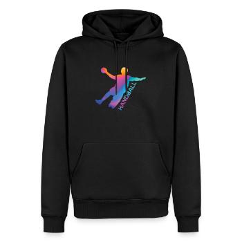 Handballer - Männer Premium Bio Hoodie - Schwarz - Vorne - Nico (187cm)
