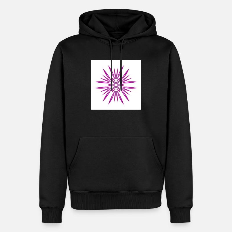 Stern-Blume - Männer Premium Bio Hoodie - Schwarz