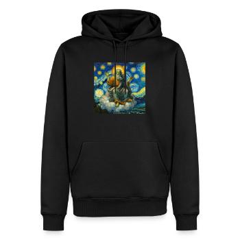 Dieu dans un Van Gogh - Sweat à capuche Premium bio Homme - noir - Devant - Nico (187cm)