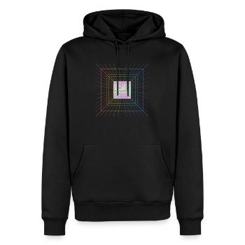 90er Design - Männer Premium Bio Hoodie - Schwarz - Vorne - Nico (187cm)