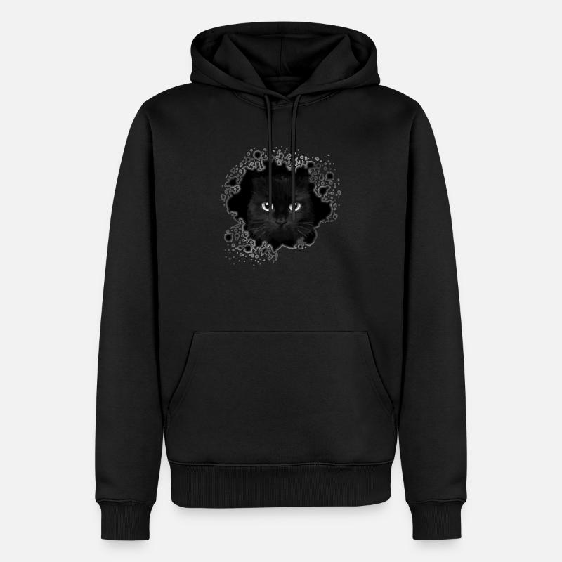 Chat - Sweat à capuche Premium bio Homme - noir