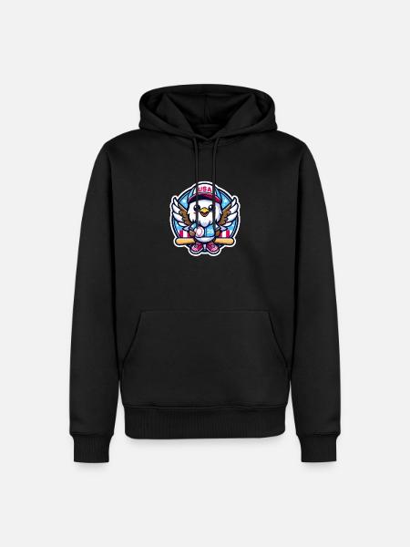 Patriotic Eagle - Baseball USA - Men’s Premium Organic Hoodie - black