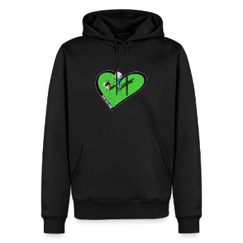 Hundefreund - Never walk alone (Gras Edition) - Männer Premium Bio Hoodie - Schwarz - Vorne - Nico (187cm)