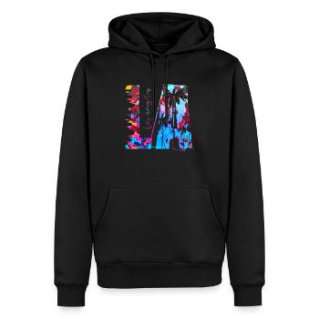 Los Angeles, États-Unis, États-Unis, Californie, Patriot Travel - Sweat à capuche Premium bio Homme - noir - Devant - Nico (187cm)