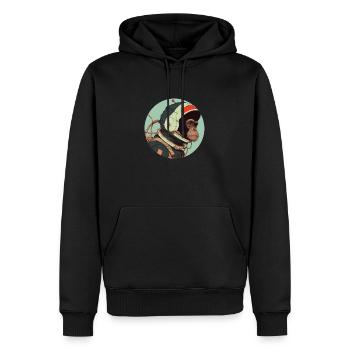 Monkeynaut - Men’s Premium Organic Hoodie - black - Front - Nico (187cm)