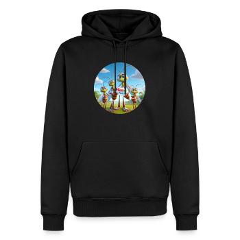 Famille des moustiques - Sweat à capuche Premium bio Homme - noir - Devant - Nico (187cm)