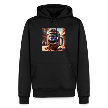 Crazy Coffee! - Men’s Premium Organic Hoodie - black - Front - Nico (187cm)