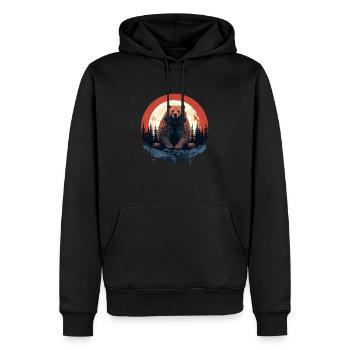 Asiatischer Schwarzbär - Männer Premium Bio Hoodie - Schwarz - Vorne - Nico (187cm)