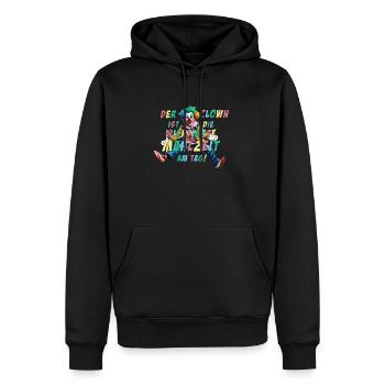 Der Clown ist die wichtigste Mahlzeit am Tag - Männer Premium Bio Hoodie - Schwarz - Vorne - Nico (187cm)