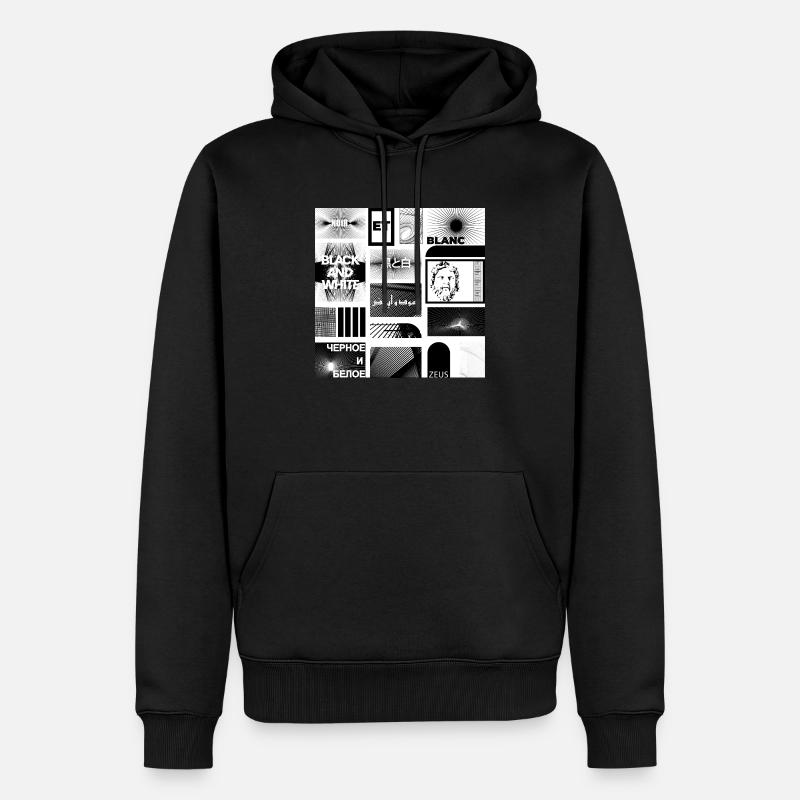 #Noir et blanc - Sweat à capuche Premium bio Homme - noir