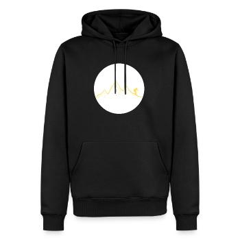 Ski dich frei! (gelb) - Männer Premium Bio Hoodie - Schwarz - Vorne - Nico (187cm)