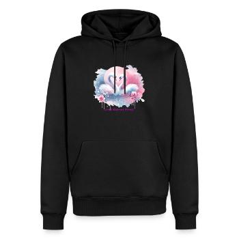 Schwäne der Serenade : Der ewige Tanz der Liebe - Männer Premium Bio Hoodie - Schwarz - Vorne - Nico (187cm)