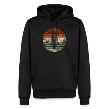 Retro Motorrad - Vintage Geschenkidee - Männer Premium Bio Hoodie - Schwarz - Vorne - Nico (187cm)